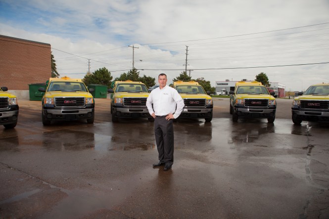 7291 Mike in Front of Trucks